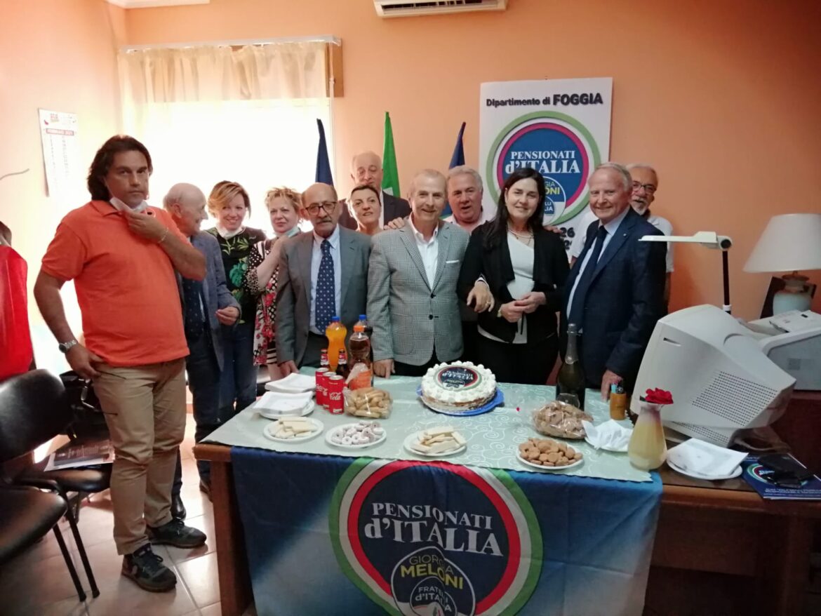 Foggia, inaugurazione della sede del Dipartimento Pensionali d’Italia in Fratelli d’Italia, 29 maggio 2021.
