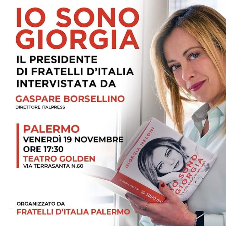 Palermo, presentazione del libro “Io sono Giorgia”, 19 novembre 2021.