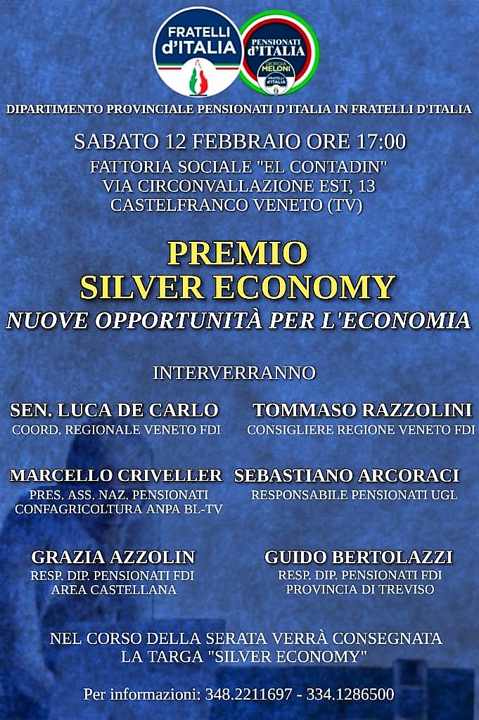 Castelfranco Veneto (TV), “Premio Silver Economy”, 12 febbraio 2022.