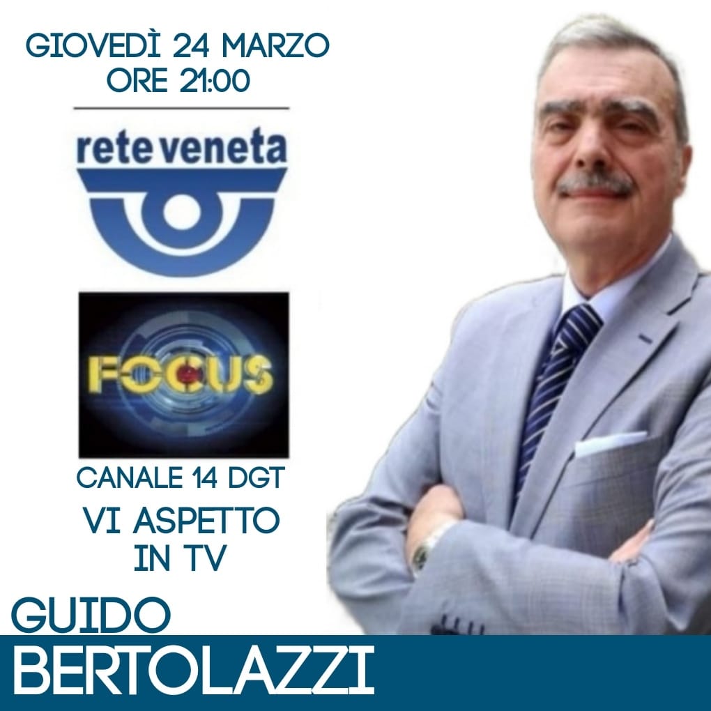 Treviso, Partecipazione di Guido Bertolazzi alla trasmissione Focus di Rete Veneta, 24 marzo 2022.